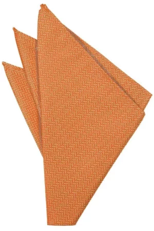 herringbone tangerine pocket square