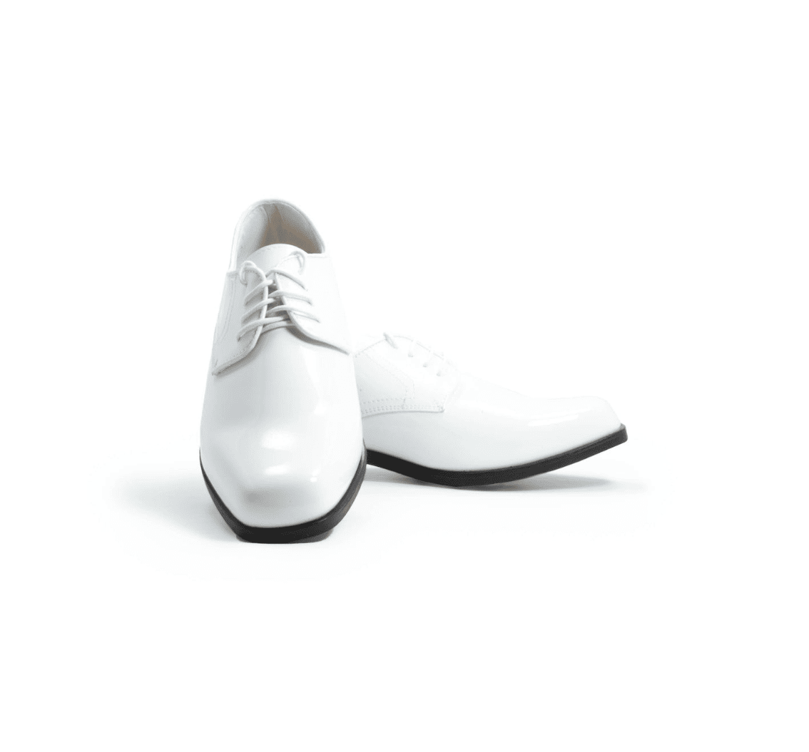 White Gloss Tuxedo Shoes TuxKit