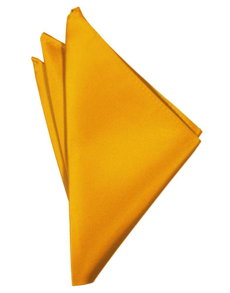 solid tangerine pocket square