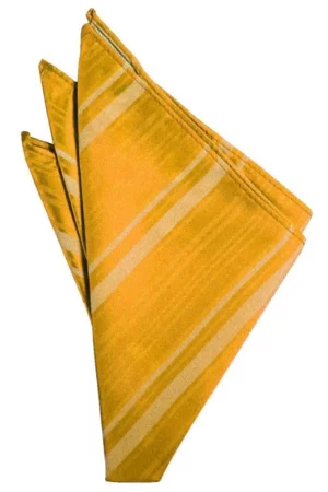 Striped tangerine pocket square