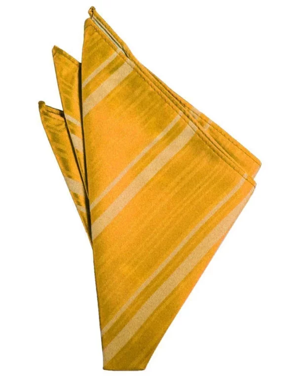 Striped tangerine pocket square