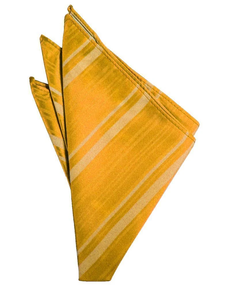 Striped tangerine pocket square
