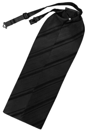 Black Striped Satin Ascot