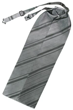 Silver Striped Satin Ascot