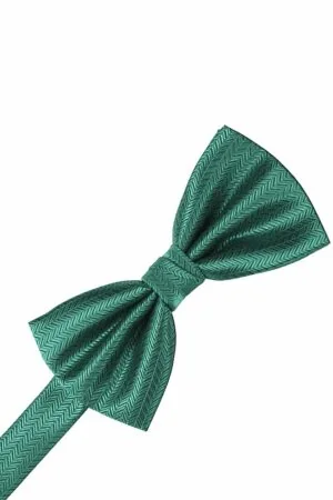 Aqua Herringbone Bowtie
