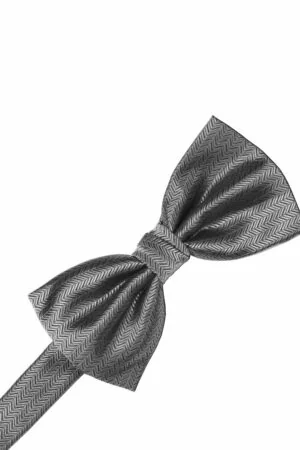 Silver Herringbone Bowtie