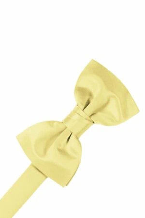 Canary Solid Satin Bowtie