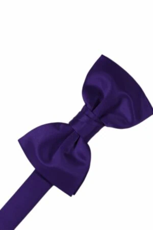 Purple Solid Satin Bowtie