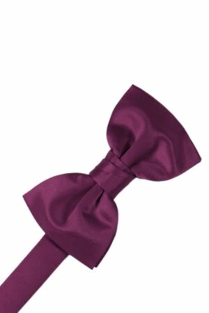 Sangria Solid Satin Bowtie