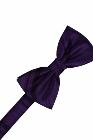 Amethyst Striped Satin Bowtie