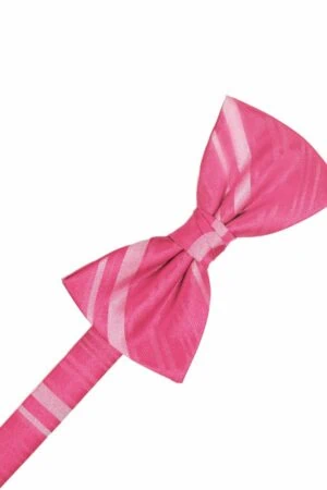 Bubblegum Striped Satin Bowtie