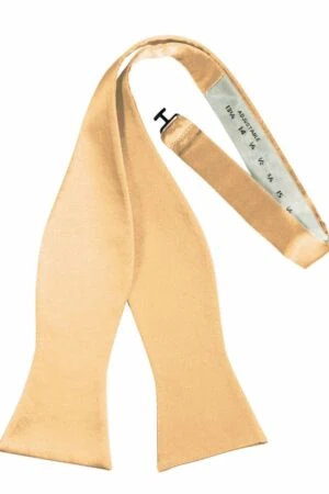 Apricot Self-Tie Solid Satin Bowtie