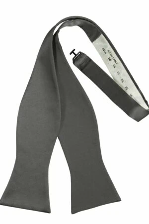 Charcoal Self-Tie Solid Satin Bowtie