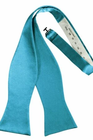 Turquoise Self-Tie Solid Satin Bowtie