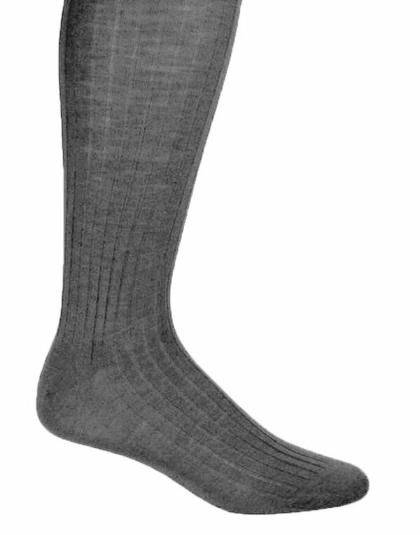 A photo of a grey charcoal dress sock from TuxKit