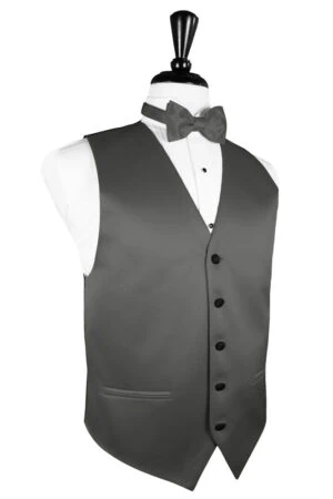 Charcoal Vitro Satin Vest