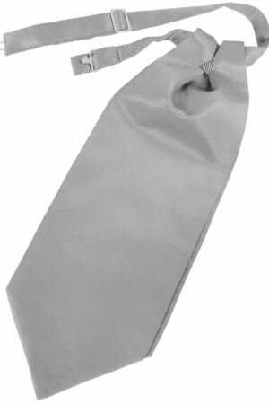 Silver Solid Satin Cravat