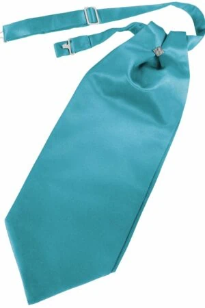 Turquoise Solid Satin Cravat
