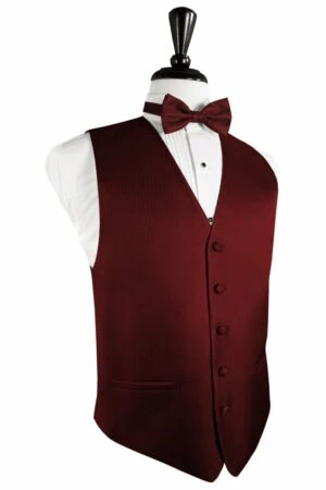 Claret Herringbone Vest