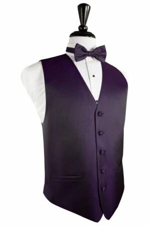 Plum Herringbone Vest