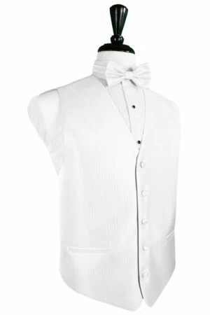 Pure White Herringbone Vest
