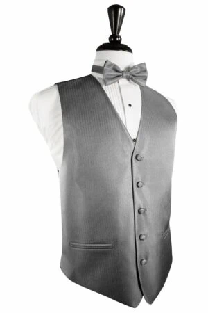 Silver Herringbone Vest