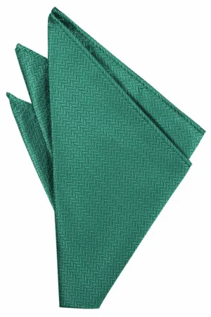 Aqua Herringbone Pocket Square