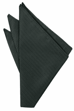 Asphalt Herringbone Pocket Square