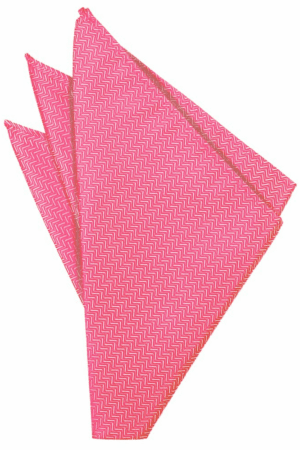 Bubblegum Herringbone Pocket Square