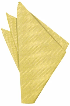 Buttercup Herringbone Pocket Square