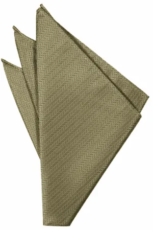 Champagne Herringbone Pocket Square