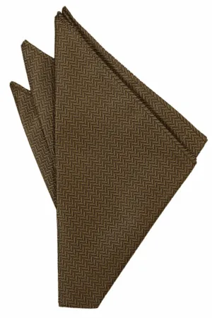 Espresso Herringbone Pocket Square