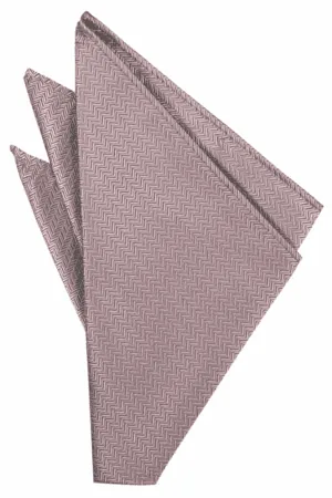Frosty Pink Herringbone Pocket Square