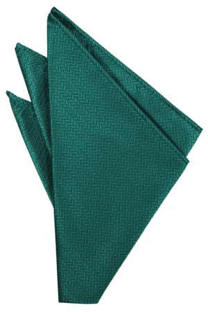 Jade Herringbone Pocket Square
