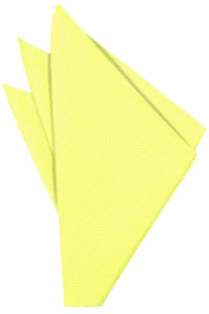Lemon Herringbone Pocket Square