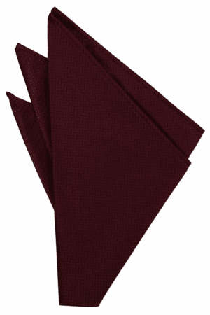 Merlot Herringbone Pocket Square
