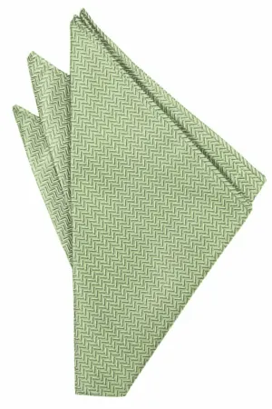 Mint Herringbone Pocket Square