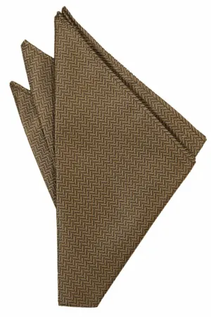 Mocha Herringbone Pocket Square
