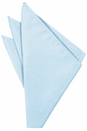 Powder Blue Herringbone Pocket Square