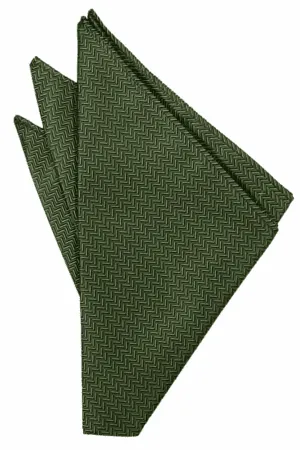 Sage Herringbone Pocket Square