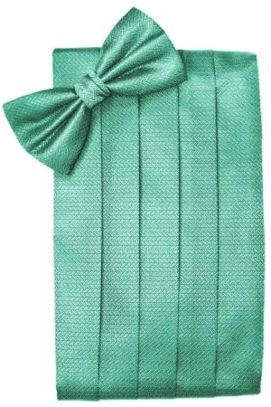 Aqua Herringbone Cummerbund