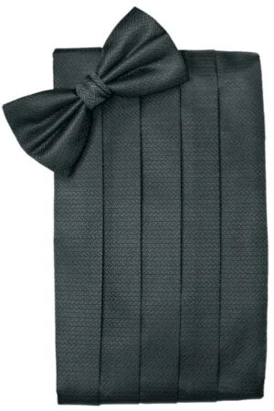 Asphalt Herringbone Cummerbund