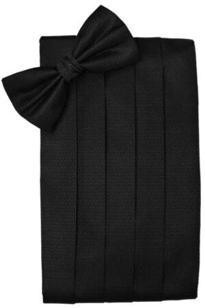 Black Herringbone Cummerbund