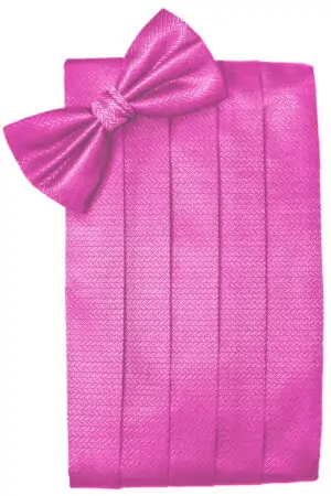 Fuchsia Herringbone Cummerbund