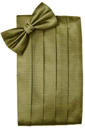Gold Herringbone Cummerbund