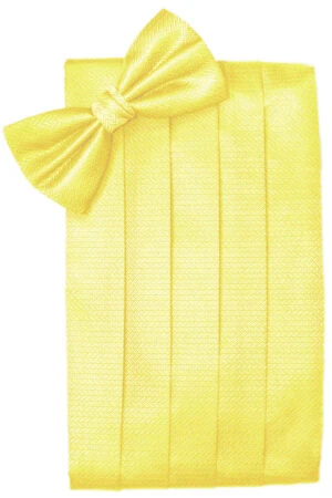 Lemon Herringbone Cummerbund