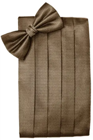 Mocha Herringbone Cummerbund