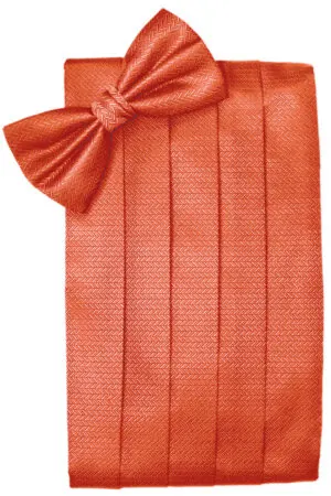 Persimmon Herringbone Cummerbund