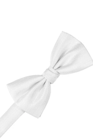 Pure White Herringbone Cummerbund