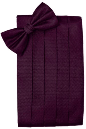 Sangria Herringbone Cummerbund